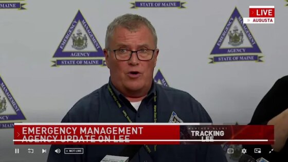 Maine Emergency Management Agency holds news briefing about effects of Post-Tropical Cyclone Lee
