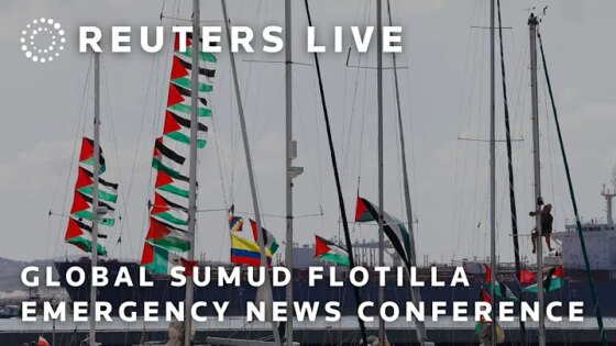 LIVE: Global Sumud Flotilla holds emergency news conference
